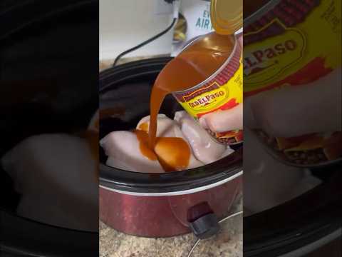 Try this one out for your next crockpot meal! Easy way to make chicken enchiladas.