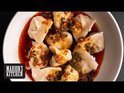 Pork & Chive Dumplings in Chilli Oil - Marion's Kitchen