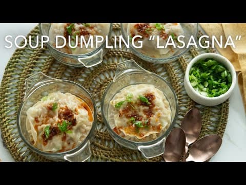 Layered Soup Dumpling "Lasagna" - Dumpling Deliciousness Layered Like a Lasagna