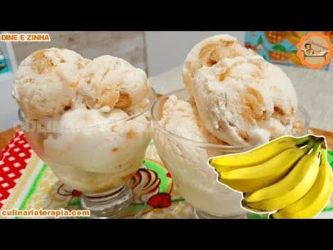 Sorvete de Banana Caramelizada Super Cremoso Rende Mais de 4 Litros