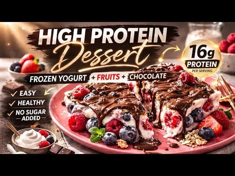 High Protein Frozen Yogurt Dessert (16g Protein 🍫🍓)
