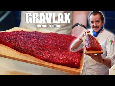 Saumon mariné à la betterave avec soupe de betterave et pommes de terre