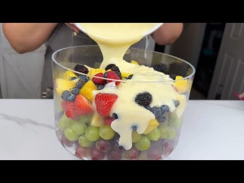 Easy fruit salad - American recipe that serves 6 people. A easy difficulty cooking recipe converted from YouTube video with complete ingredients and step-by-step instructions.