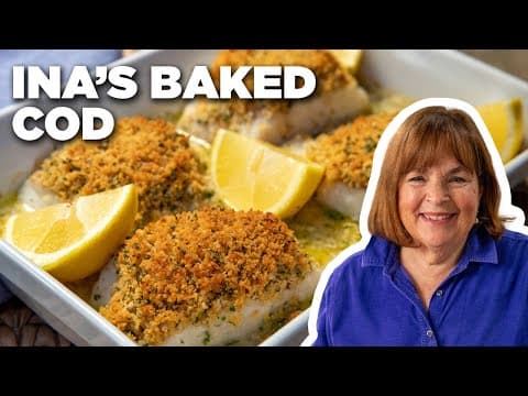 Ina Garten's Baked Cod with Garlic and Herb Ritz Crumbs