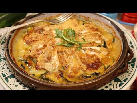 Zucchini Gratin with Camembert and Bacon - Delicious French main course with easy difficulty. Perfect recipe converted from YouTube video to PDF format.