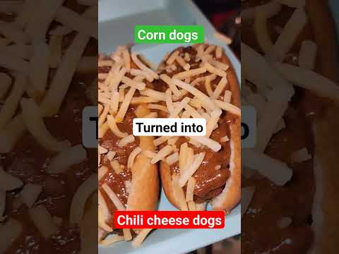 corn dogs turned chili cheese dogs