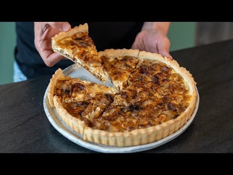 Traditional Onion Tart - Delicious French main course with medium difficulty. Perfect recipe converted from YouTube video to PDF format.