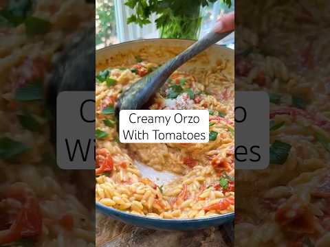 Creamy Tomato Orzo in one pan and only 15 minutes!