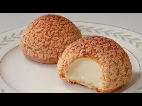 French Cream Puffs with Vanilla Custard and Whipped Cream - Delicious French dessert with medium difficulty. Perfect recipe converted from YouTube video to PDF format.