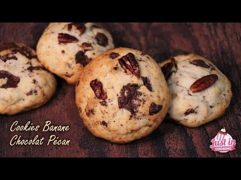 Banana, Chocolate and Pecan Cookies - Delicious American snack with easy difficulty. Perfect recipe converted from YouTube video to PDF format.