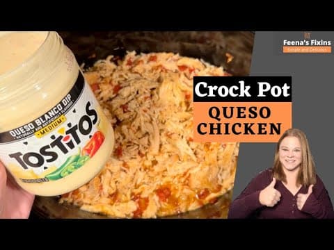 Crock Pot Queso Chicken - only 4 ingredients and so easy to make!