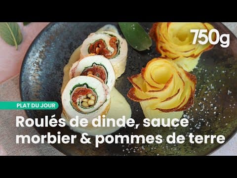 Stuffed turkey roulades, Morbier sauce and potato roses - Delicious Italian main course with medium difficulty. Perfect recipe converted from YouTube video to PDF format.