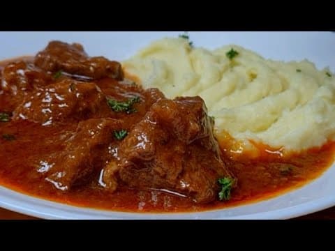 Beef Goulash (Hungarian Style) with Mashed Potatoes