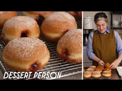 Cherry Cardamom Sugar Brioche Jelly Doughnuts - Delicious Jewish dessert with medium difficulty. Perfect recipe converted from YouTube video to PDF format.