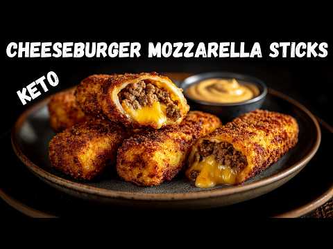 This Keto Cheeseburger Mozzarella Sticks Recipe was insane! Must try!