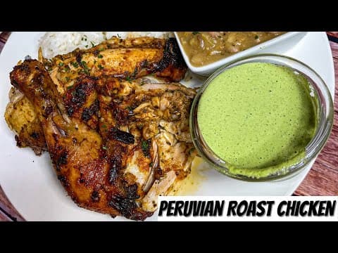 Peruvian Roast Chicken Recipe with Green Sauce