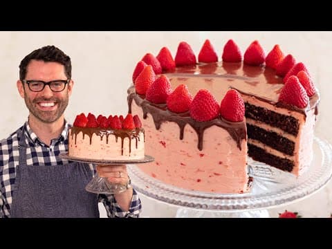 Chocolate Strawberry Cake - Delicious American recipe with intermediate difficulty. Perfect recipe converted from YouTube video to PDF format.