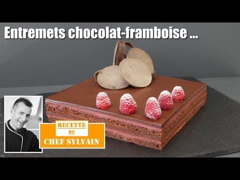 Chocolate Raspberry Entremet - Delicious French dessert with hard difficulty. Perfect recipe converted from YouTube video to PDF format.