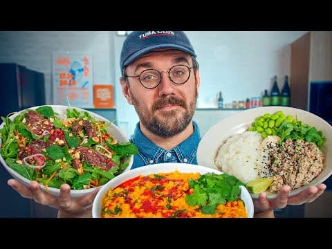 3 Recettes Fraîches et Gourmandes de Fin d'Été : Salade Thaïe de Bavette Tataki, Bol de Riz au Thon, Dal de Lentilles Corail