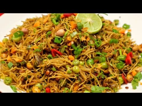 Savory Sweet Vermicelli (Sevai) with Mixed Vegetables - Indian recipe that serves 4 people. A medium difficulty cooking recipe converted from YouTube video with complete ingredients and step-by-step instructions.