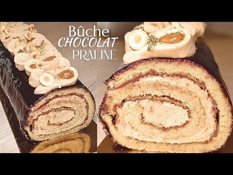 ❄️ Recette de Bûche de Noël Roulée Praliné Chocolat Ultra Gourmande & Facile 😋