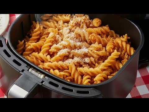 Air Fryer Fusilli Pasta Chips: Crunchy Parmesan Topping, Easy Air Fryer Recipe, Air Fryer Snack Time