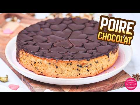 Moelleux poire chocolat pour une Saint Valentin gourmande 💕🍐🍫