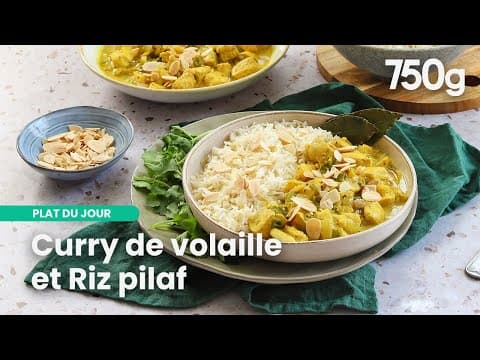 Poultry Curry with Pineapple and Pilaf Rice - Delicious French main course with medium difficulty. Perfect recipe converted from YouTube video to PDF format.