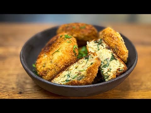 Mackerel Croquettes with Potatoes and Spinach