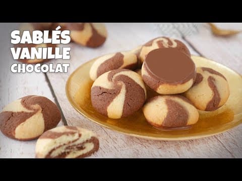 Chocolate Vanilla Swirl Cookies - Delicious French dessert with easy difficulty. Perfect recipe converted from YouTube video to PDF format.