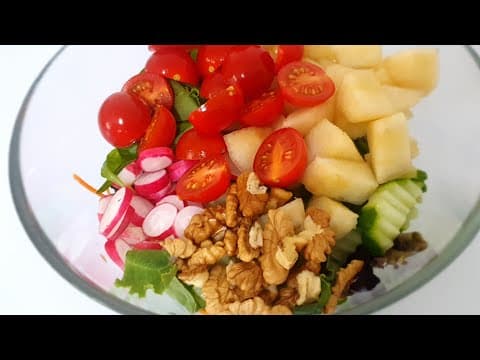 Pear and Walnut Salad - Delicious French salad with easy difficulty. Perfect recipe converted from YouTube video to PDF format.