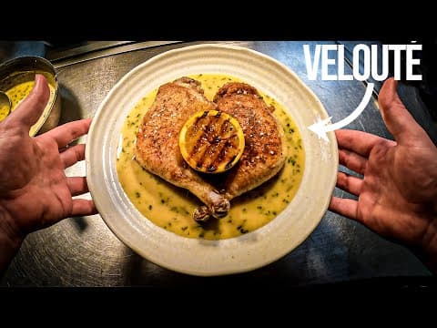 Crispy Chicken Thigh & Leg with Velouté Sauce