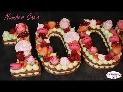 100k Subscribers Celebration Cake (Number & Letter Shaped Sablé with Vanilla Diplomate Cream)
