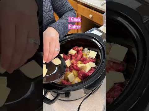Crockpot Garlic Butter Beef And Potatoes