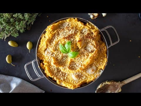 Vegan Baked Polenta Recipe with Tofu Ragout