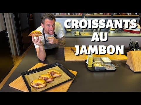 Croissant au jambon et cheddar à la béchamel - Delicious Française snack with easy difficulty. Perfect recipe converted from YouTube video to PDF format.