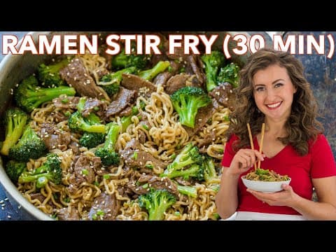 Easy BEEF and BROCCOLI RAMEN STIR FRY Recipe