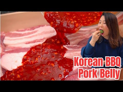 🌶SPICY MOIST Pork Belly that MELTS in your mouth! Korean BBQ Pork Belly Recipe 입에서 녹는 매콤한 삼겹살구이