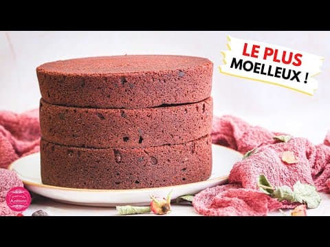 Moist chocolate cake for layer cake - Delicious French dessert with medium difficulty. Perfect recipe converted from YouTube video to PDF format.
