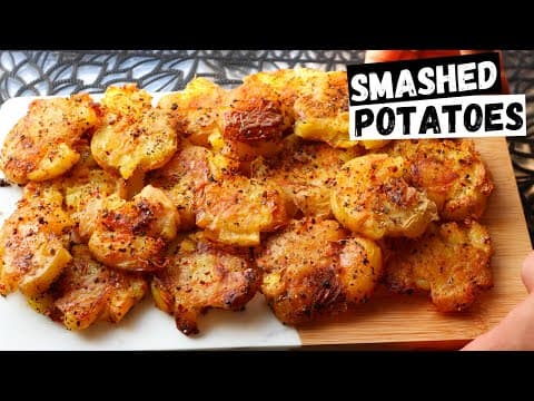 The Crispy SMASHED Potatoes Recipe that you NEED to Try! - Easy Garlic & Herb Smashed Potatoes