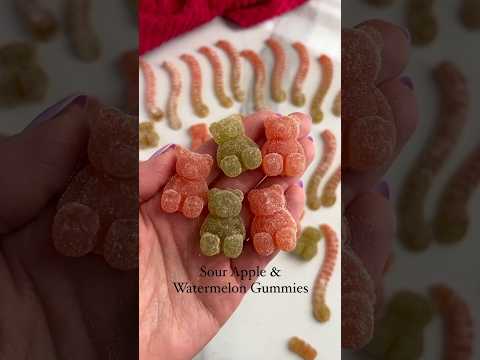 Healthy Sour Apple & Sour Watermelon Gummy Bears!