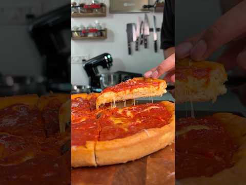 CHICAGO-STYLE DEEP DISH PIZZA RECIPE ❤️😍