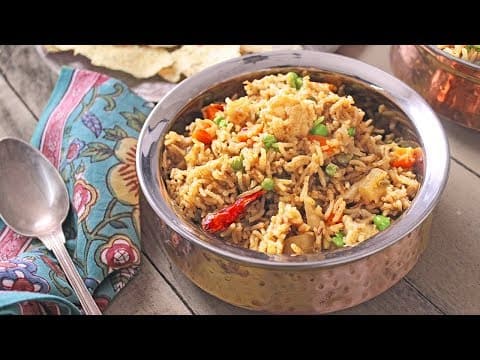 Lamb and Vegetable Pilaf Rice - Delicious Indian main course with medium difficulty. Perfect recipe converted from YouTube video to PDF format.