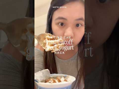 VIRAL biscoff greek yogurt "cheesecake" hack 🍰