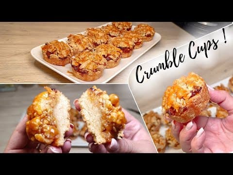 Apple Crumble Cups with Salted Butter Caramel - Delicious French dessert with medium difficulty. Perfect recipe converted from YouTube video to PDF format.