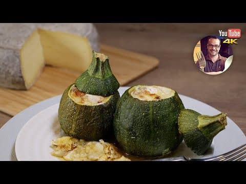 Courgettes farcies à la tomme de Savoie et poulet - Delicious French main course with easy difficulty. Perfect recipe converted from YouTube video to PDF format.