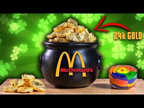 24K Gold Chicken Nuggets with Rainbow Dipping Sauce