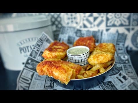 French-style Fish and Chips with homemade tartar sauce