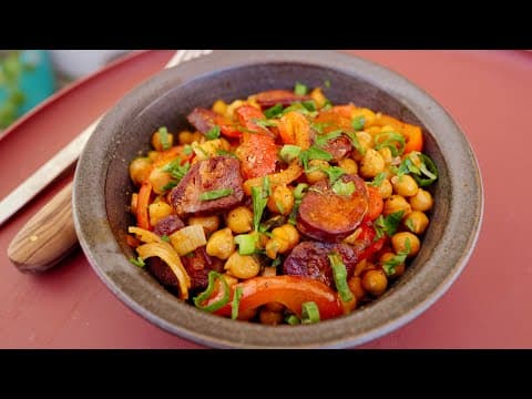 Chickpeas with chorizo and apple juice - Delicious French main course with medium difficulty. Perfect recipe converted from YouTube video to PDF format.