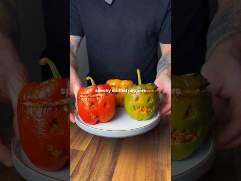 Jack O’Lantern Stuffed Peppers